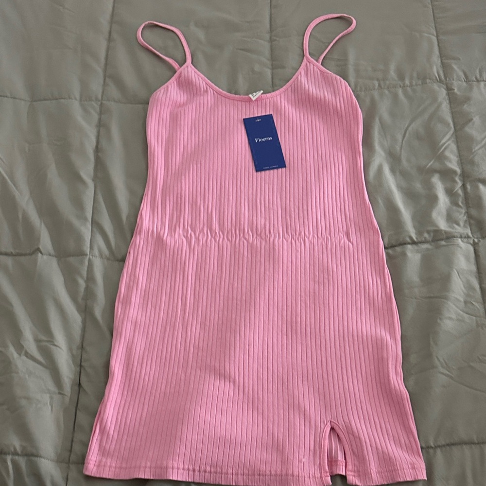 Pink Ribbed Dress
